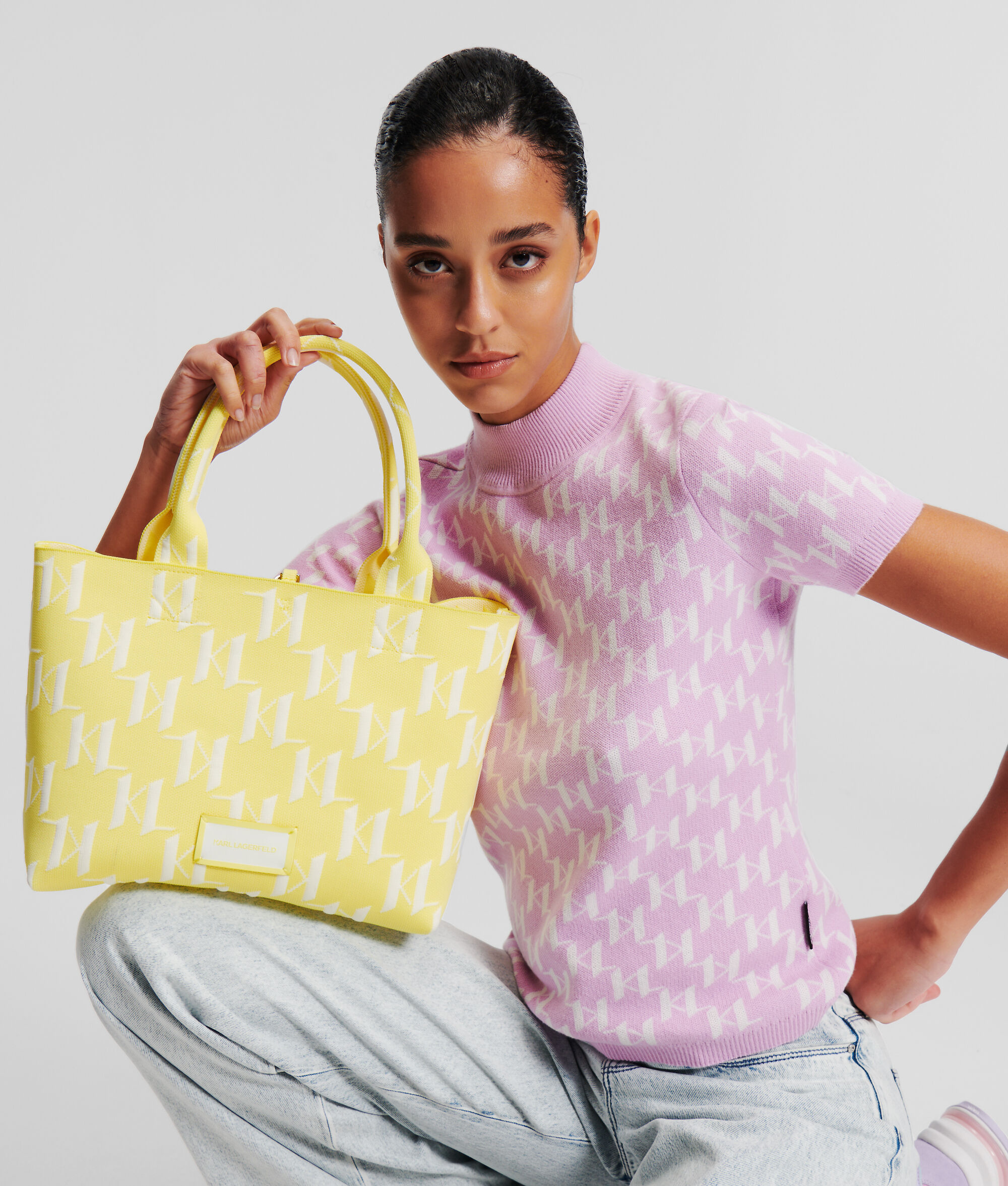 (image for) Eco-Friendly K/Monogram Knit Medium Tote Bag